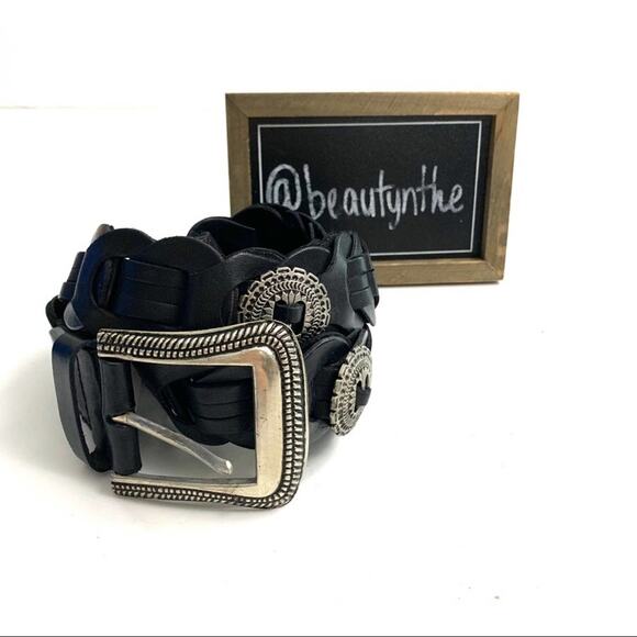 Linea Pelle Boho woven belt w/silver accents - Picture 1 of 8